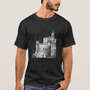 Camiseta Dublrovnik Croácia Esboço de Gato  Dubrovnik