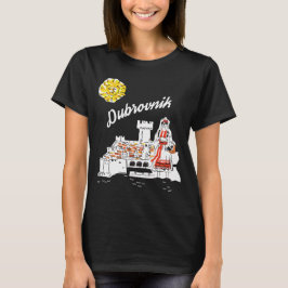 Camiseta Dubrovnik Croácia Fortaleza Branco Vermelho Viagem