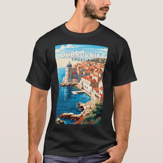 Camiseta Dubrovnik Croácia Viagem Art Vintage (Frente)