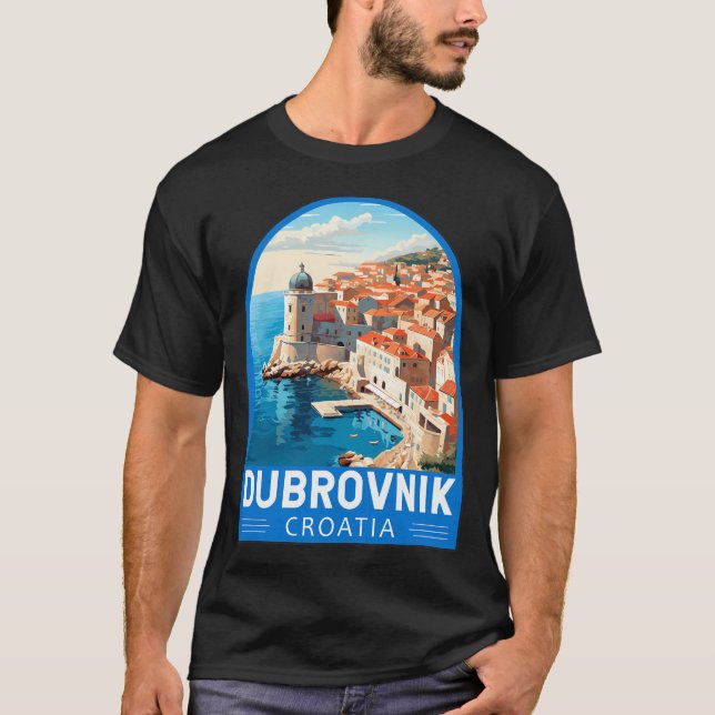 Camiseta Dubrovnik Croácia Viagem Retro Emblem (Frente)