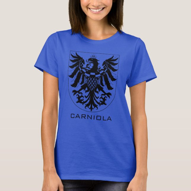 Camiseta Ducado da Carníola Arte Heráldica Monocromática (Frente)