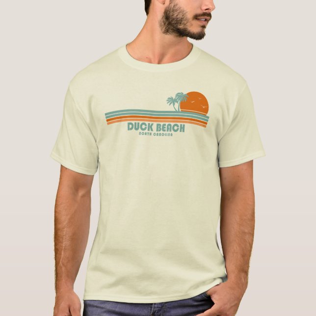Camiseta Duck Beach North Carolina Sun Palm Trees (Frente)