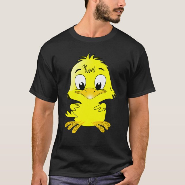 CAMISETA DUCK CHICK EASTER ANIMAL BABY CUTE FLUFFY YELLOW (Frente)