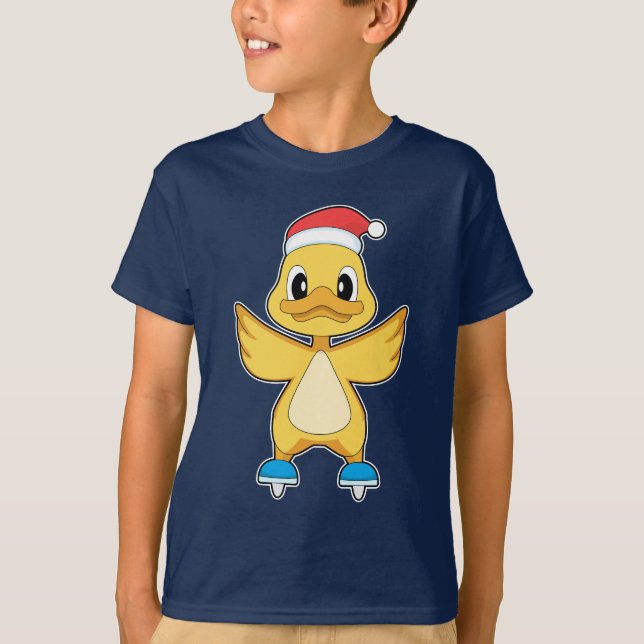 Camiseta Duck Christmas Ice skating (Frente)