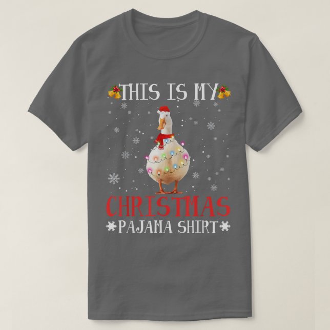 Camiseta Duck Christmas Pajama  Santa Animal Lover Gift  (Frente do Design)