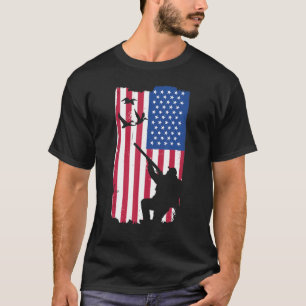 Camiseta Duck Hunter Silhouette American Flag Usa Patriótic