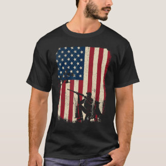 Camiseta Duck Hunting Distressed Patriotic American Flag  H