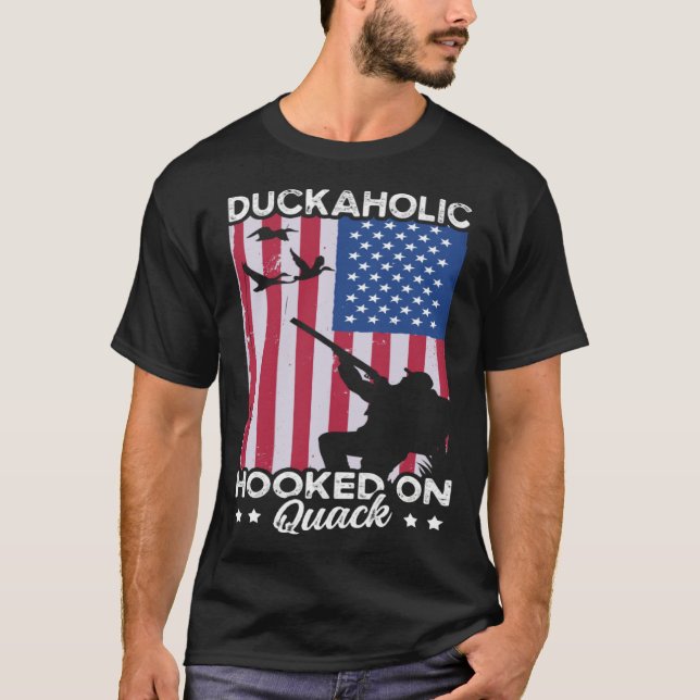 Camiseta Duck Hunting Waterfowl Hunting Duckaholic Quack (Frente)