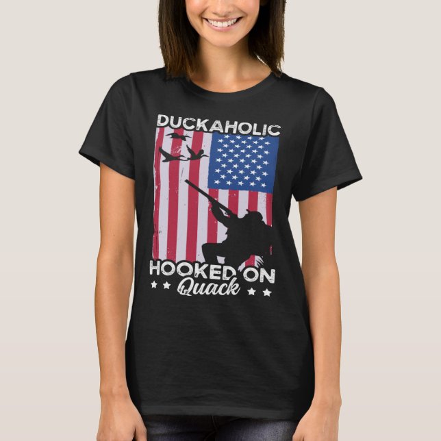 Camiseta Duck Hunting Waterfowl Hunting Duckaholic Quack (Frente)