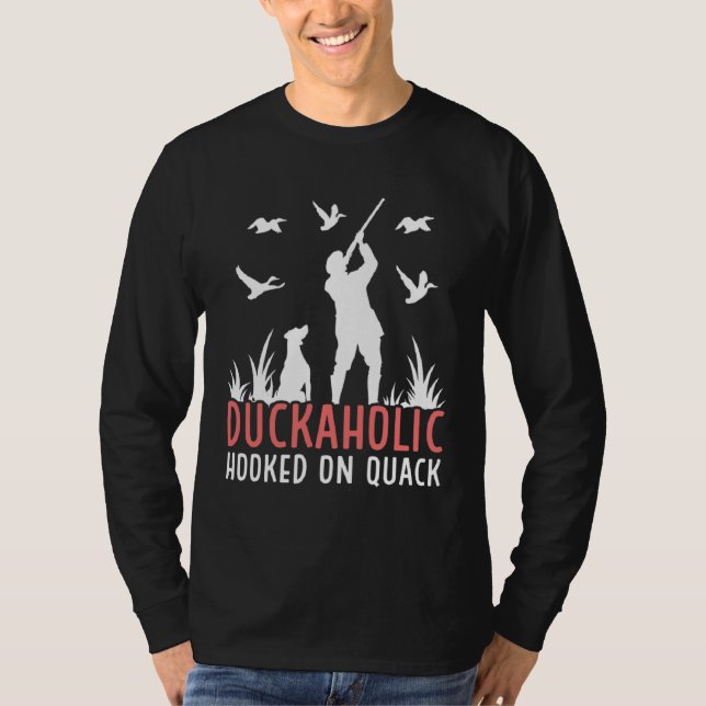 Camiseta Duck Hunting Waterfowl Hunting Duckaholic Quack  1 (Frente)