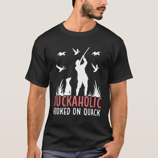 Camiseta Duck Hunting Waterfowl Hunting Duckaholic Quack  1 (Frente)