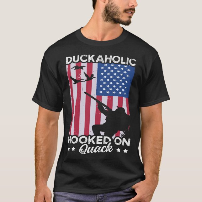 Camiseta Duck Hunting Waterfowl Hunting Duckaholic Quack  3 (Frente)