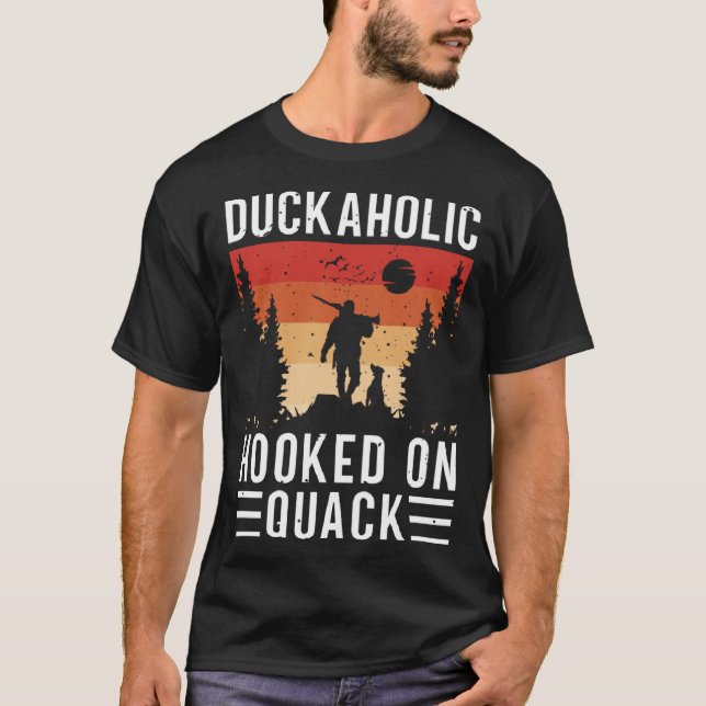 Camiseta Duck Hunting Waterfowl Hunting Duckaholic Quack  4 (Frente)