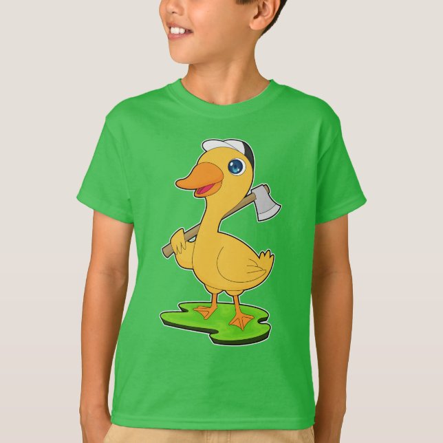 Camiseta Duck Lumberjack Axe Forest (Frente)