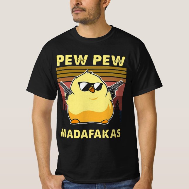 CAMISETA DUCK MEME PEW PEW MADAFAKAS VINTAGEM (Frente)