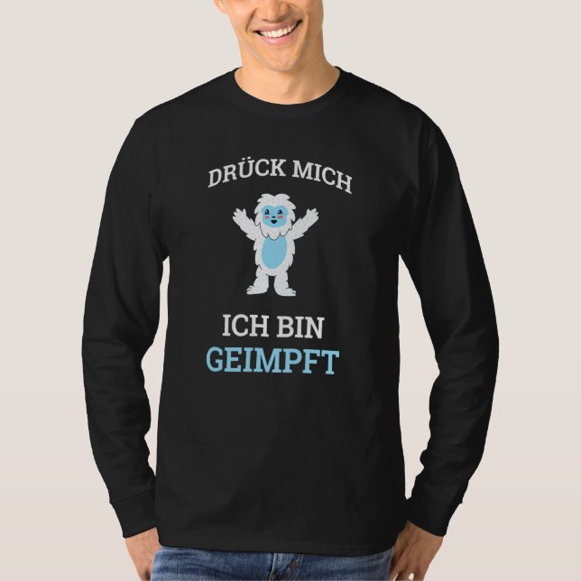 Camiseta Dück Mich Ich Caixa Geimmung Hugging Yeti Flu Vacc (Frente)