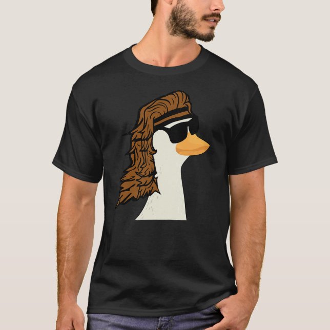Camiseta Duck Mullet Funny Mullet Haircut (Frente)
