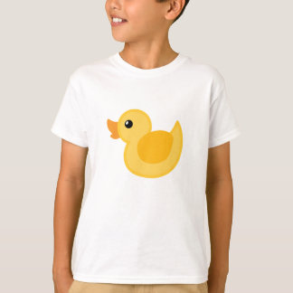 Camiseta Duck o t-shirt em amarela e no branco - borracha