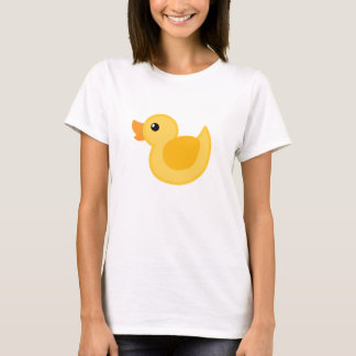 Camiseta Duck o t-shirt em amarela e no branco - borracha