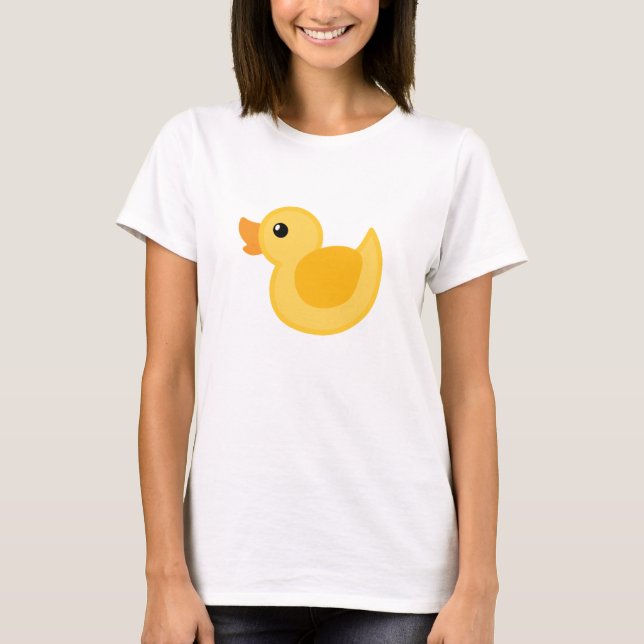 Camiseta Duck o t-shirt em amarela e no branco - borracha (Frente)