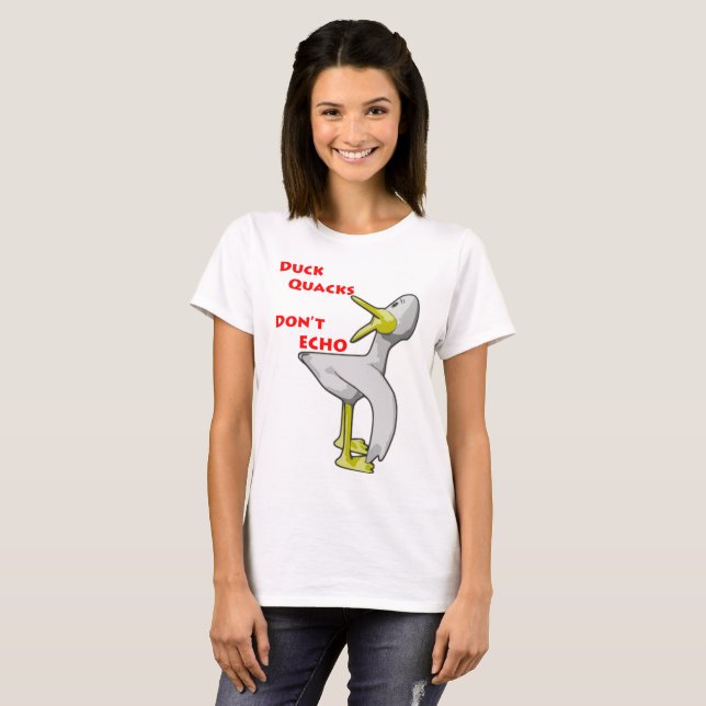 Camiseta Duck Quacks Não Faz Eco. (Frente Completa)