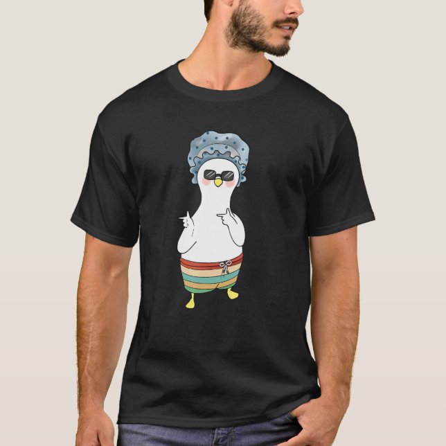 Camiseta Duck Surfer Summer Vacsing Pato de Navegação no Oc (Frente)