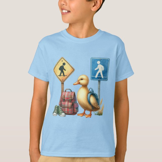 Camiseta Duckling's First Day Back to School Adventure Tee (Frente)