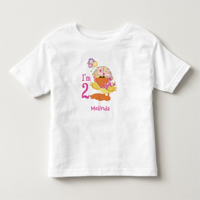 Camiseta Ducky Girl segundo aniversário Toddler (Frente)
