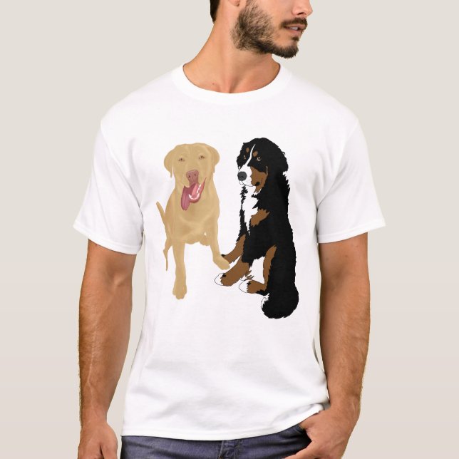 Camiseta Dudley Labrador e Bernese Mountain Dog   (Frente)
