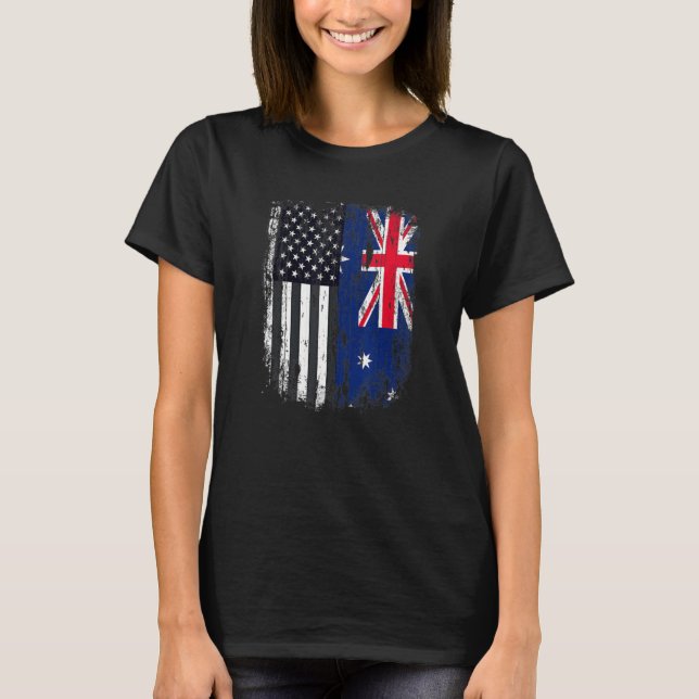Camiseta Duel Flag Austrália e cidadão americano duelo (Frente)