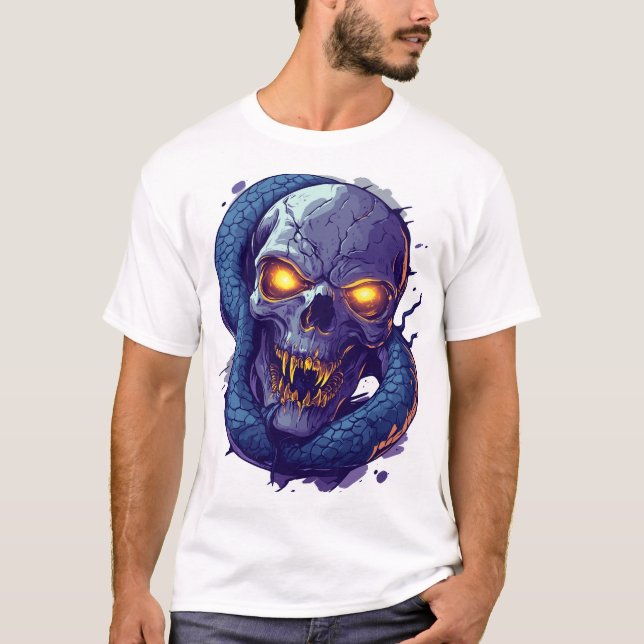 Camiseta Duelo do Crânio e da Serpente (Frente)