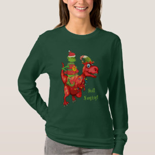 Camiseta Duende "ainda impertinente" do Natal, dinossauro