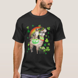 Camiseta Duende Australian Shepherd Montando Llama St Pat