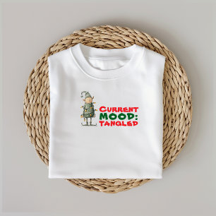 Camiseta Duende de desenho vintage Enrolado em Luzes irônic