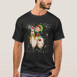 Camiseta Duende de Natal Cavalgando Llama Pijama de Papai N