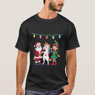 Camiseta Duende do Papai Noel Dabbing Unicórnio Natal Crian