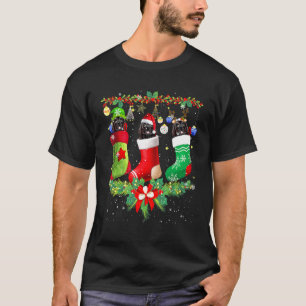 Camiseta Duende do Papai Noel Rena Newfoundland Em Meias de