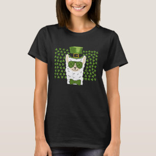 Camiseta Duende Llama Cabeça Alpaca Dia de São Patrício Ani
