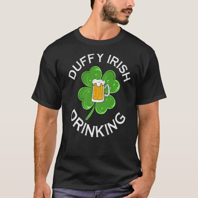 Camiseta Duffy Irish Bebendo Shamrock Beer (Frente)