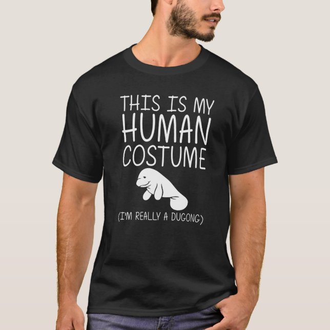 Camiseta Dugong Easy Halloween Humano Costume Manatee Anima (Frente)