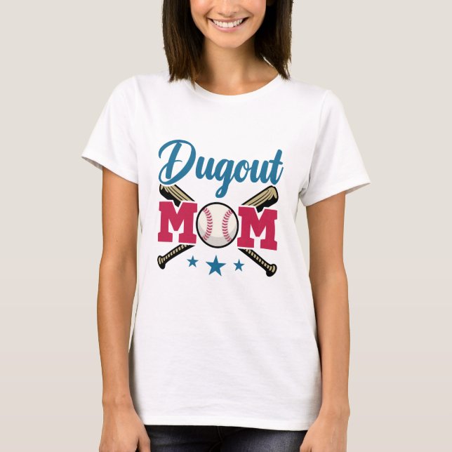Camiseta Dugout Mãe Baseball Pai T-Ball Tee Ball (Frente)