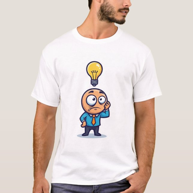 Camiseta Dum Dum Funny crazy guy thinking Wtf & got idea (Frente)