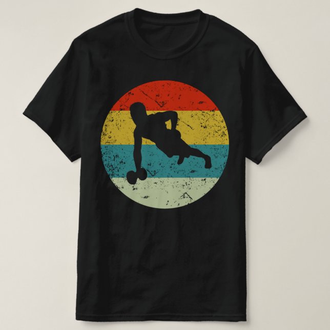 Camiseta Dumbbell Push Ups estilo vintage silhueta 70s (Frente do Design)