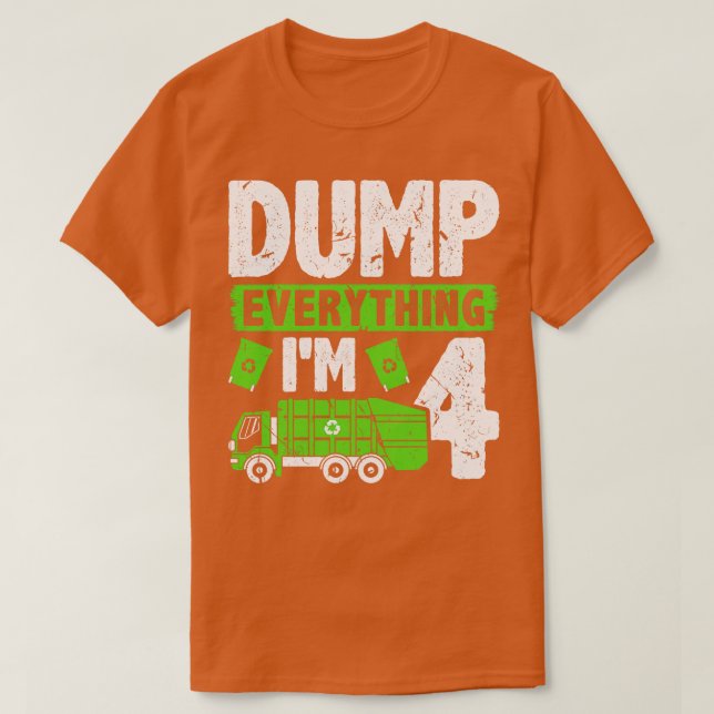 Camiseta Dump Tudo Im 4 Crianças Garotos Garbage Truck Birc (Frente do Design)