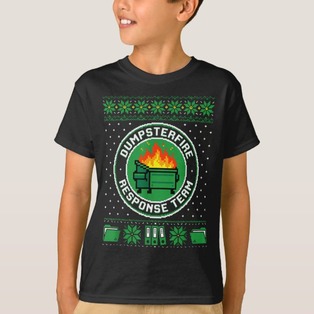 Camiseta Dumpster Fire Resnse Team Funny Office Holiday Xel (Frente)