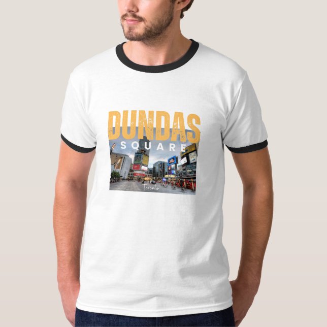 Camiseta Dundas Square Toronto Iconic Landmark (Frente)