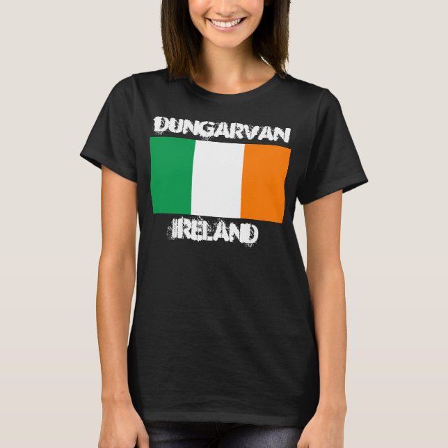 Camiseta Dungarvan, Irlanda com bandeira irlandesa (Frente)