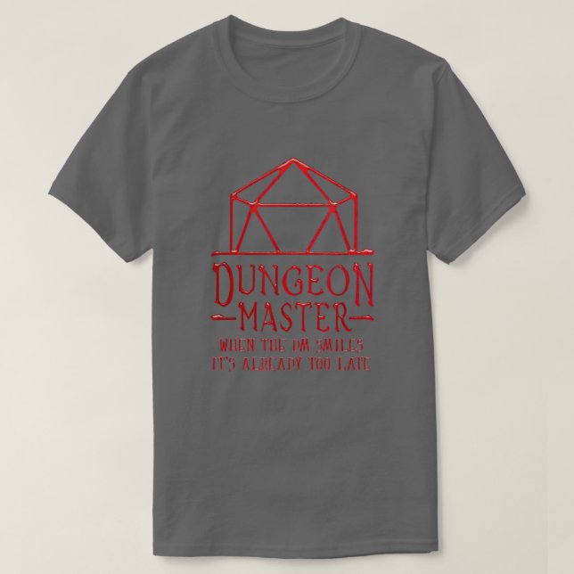 Camiseta Dungeon Crawler, Dragão Mestre, DM Gaming Quando O (Frente do Design)