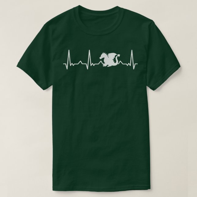 Camiseta Dungeon Fantasy Dragon Lover Japonês Heartbeat (Frente do Design)