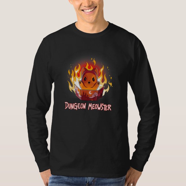 Camiseta Dungeon Meowster Cat DM RPG Tabletop (Frente)